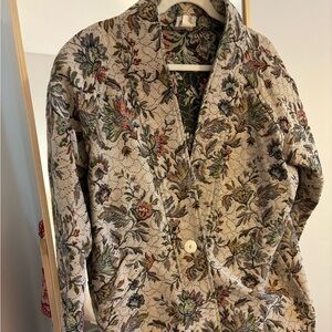 Vintage Oversized Floral Print Coat